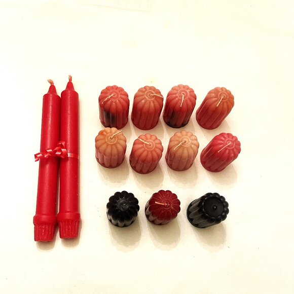 Assorted Wax Candles 11 Votive 2 Taper Candles Lot of 13 Candles - Picture 3 of 5